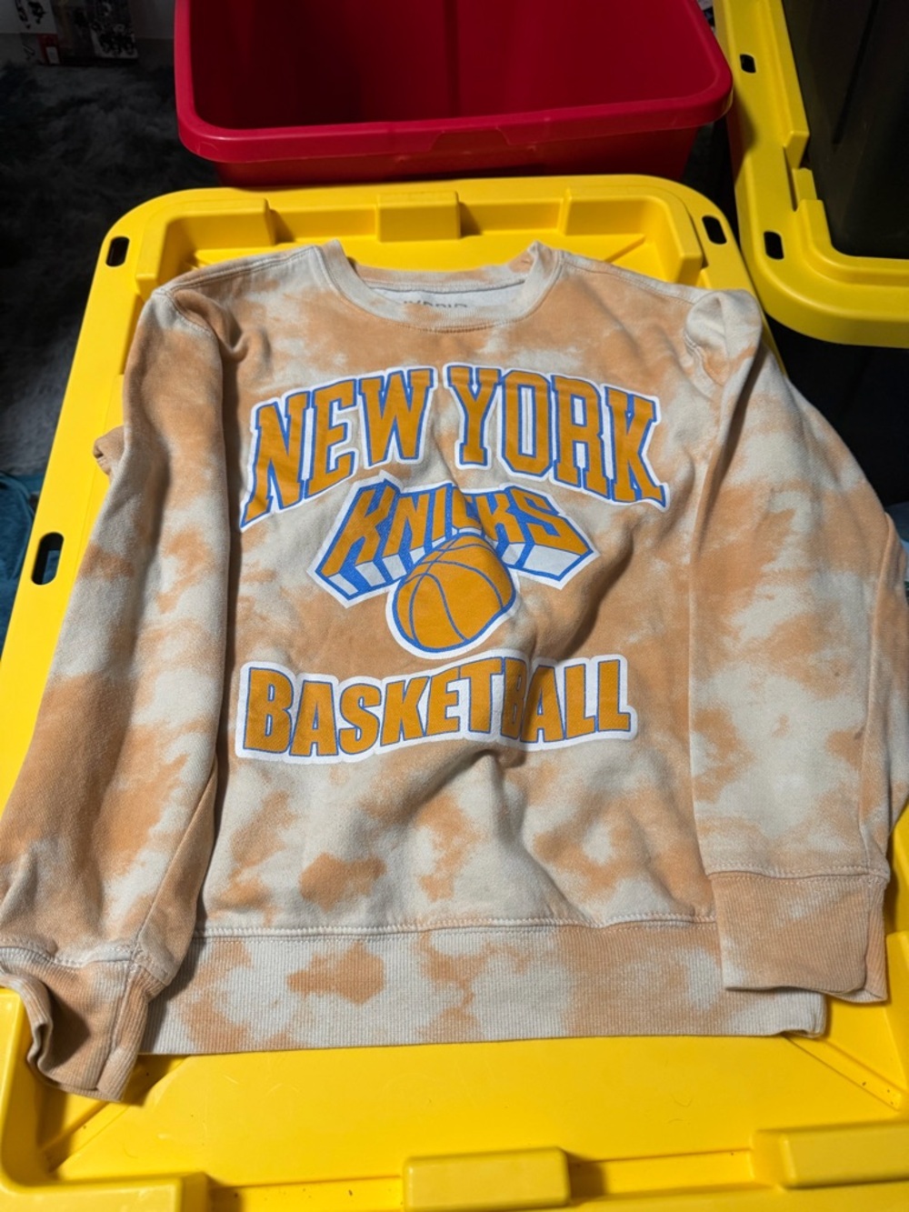 Hybrid Apparel Tie-Dye Crewneck Sweatshirt - Orange/White